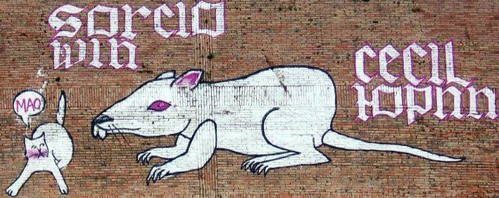 Rat Frightens Cat - Mural Painting (Rome, 2007)